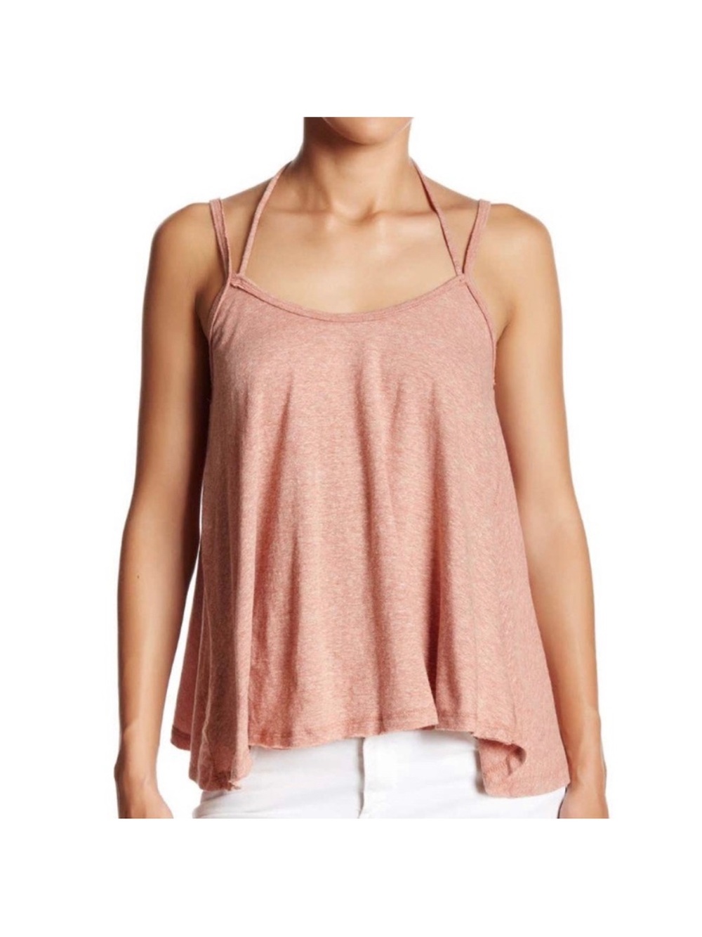 Free People So In Love With You Strappy Tank Top Pink Women Size L NWT